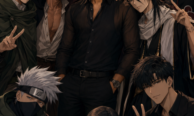 Cinematic Luxury Group Portrait with Iconic Anime Legends