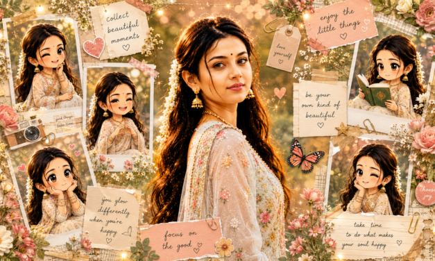 Cute Chibi Indian Portrait Collage