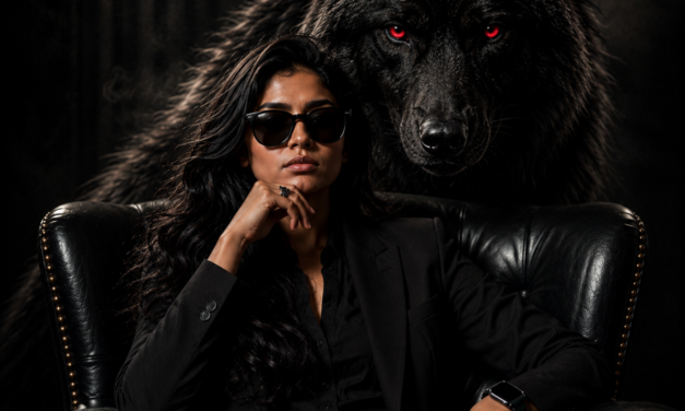 Dark Alpha Wolf Portrait