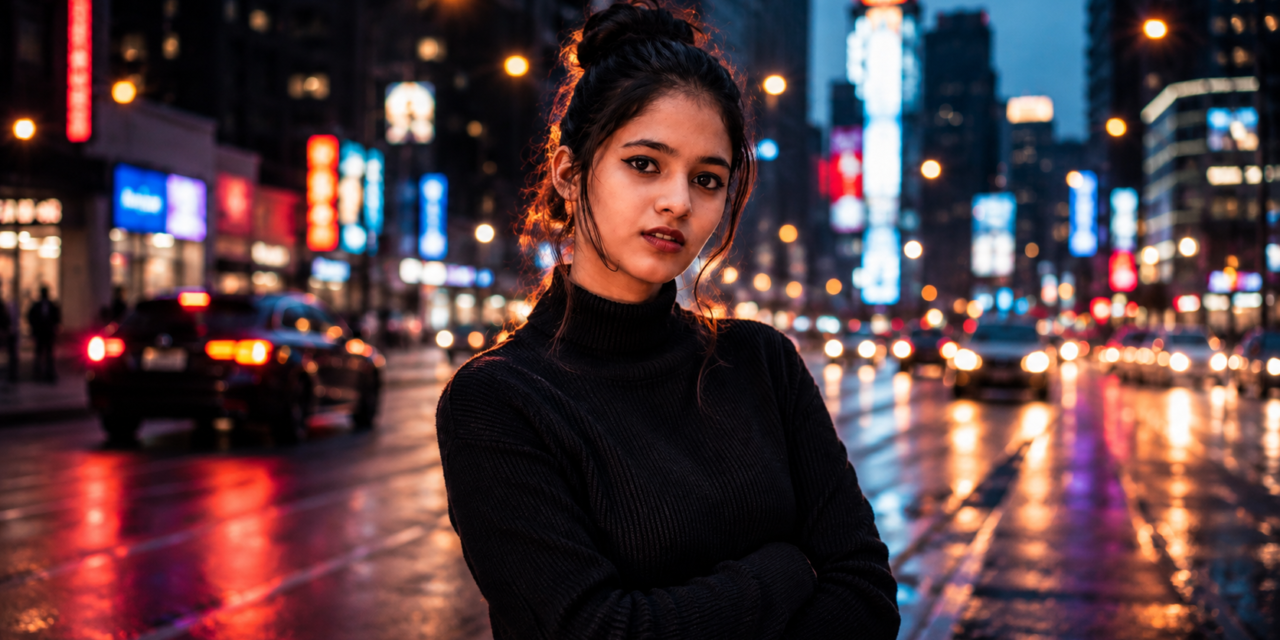 Ultra Realistic City Night Portrait