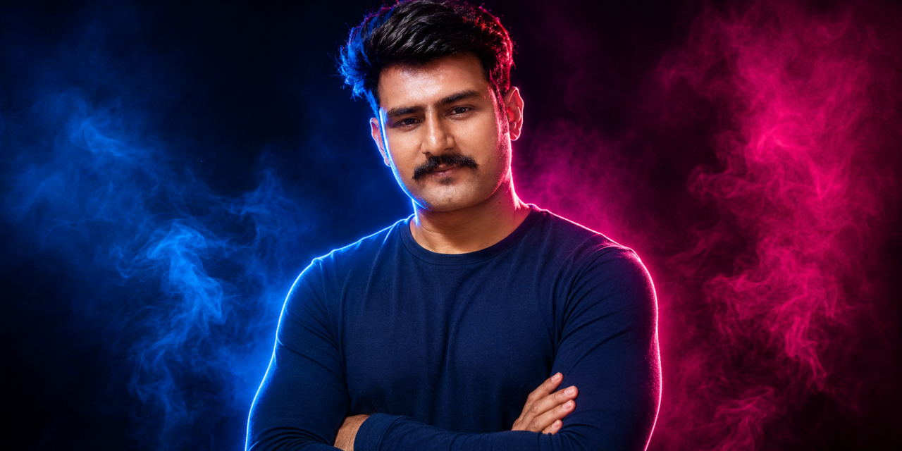 Ultra Realistic Neon Studio Portrait