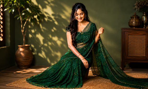 Luxury Green Saree AI Portrait Prompt for ChatGPT & Flux