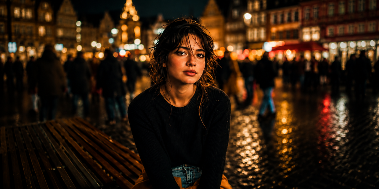 Cinematic Night Portrait AI Prompt