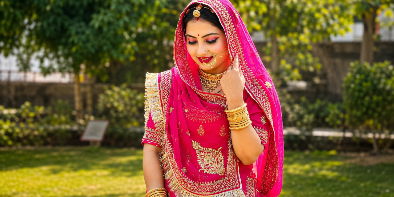 Pink Rajasthani Bridal Prompt