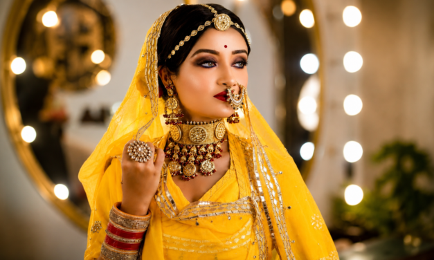 Yellow Rajasthani Bridal AI Prompt