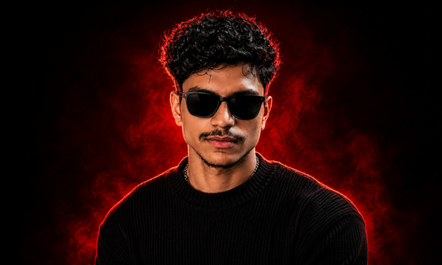 Red Neon Studio Portrait AI Photo Editing Prompt | 8K Cinematic DSLR Look