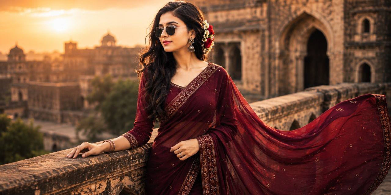 Cinematic Royal Indian Saree Portrait