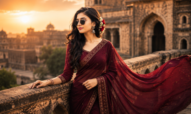 Cinematic Royal Indian Saree Portrait