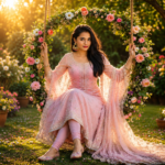 Indian Girl AI Photo Editing Prompt – Ultra Realistic Floral Swing Traditional Dress