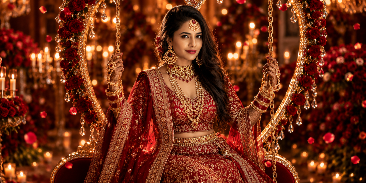 Ultra Realistic Indian Bridal Swing Portrait Prompt