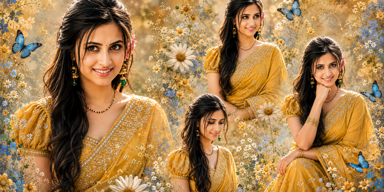 Ultra Realistic Floral Saree Collage Prompt