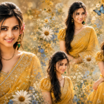 Ultra Realistic Floral Saree Collage Prompt