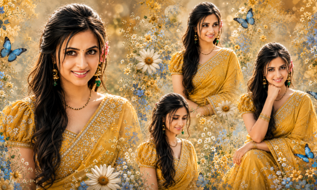 Ultra Realistic Floral Saree Collage Prompt