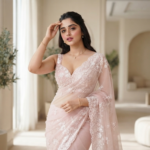 Elegant Pastel Pink Saree Portrait