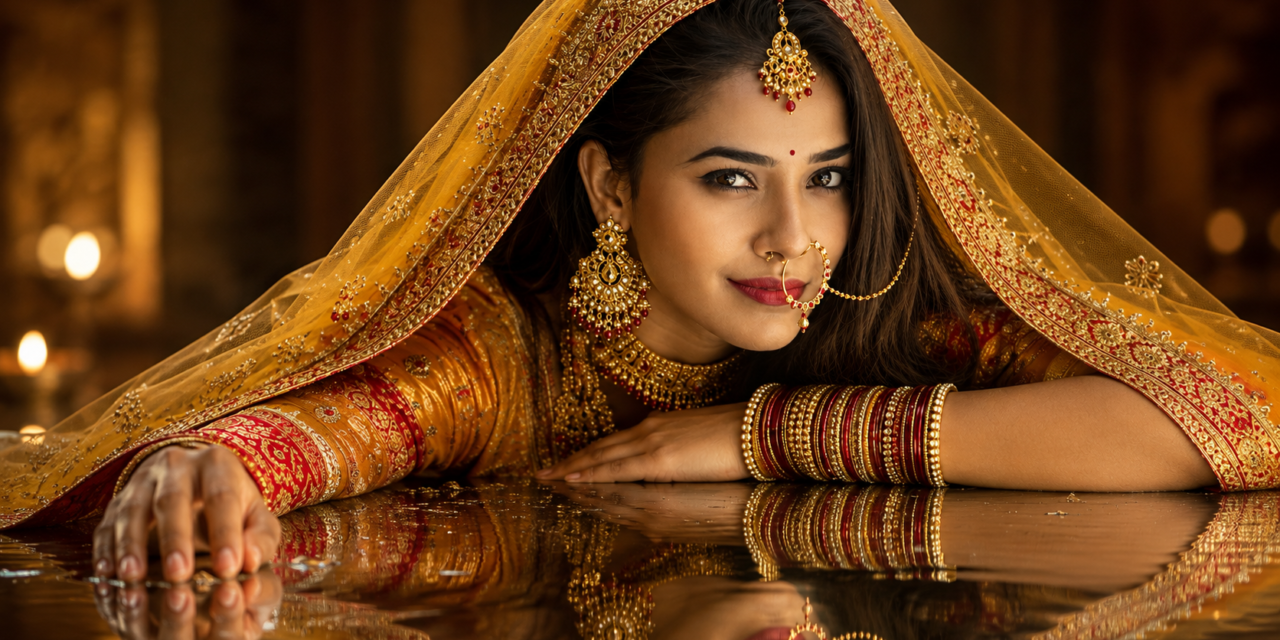 Indian Bridal Ghunghat AI Photo Editing Prompt – Face Lock & 8K