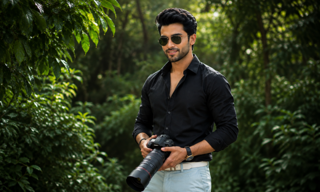 Photographer AI Photo Prompt – DSLR Camera Portrait with Face Lock