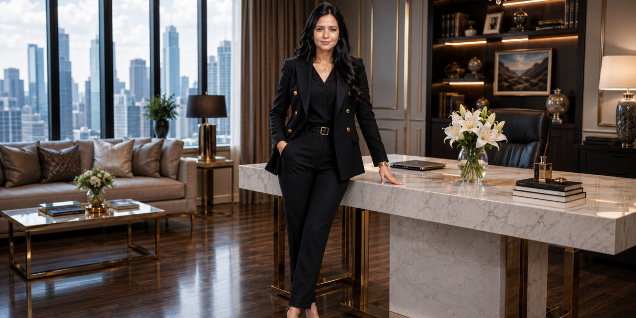 Luxury Business Woman AI Photo Editing Prompt with Face Lock
