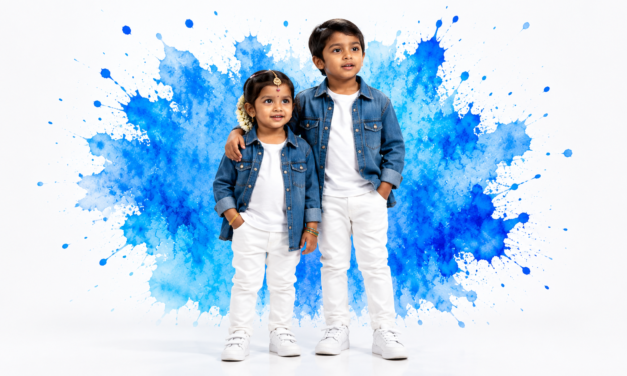 Brother and Sister Photo Prompt – AI Photo Editing with Matching Denim