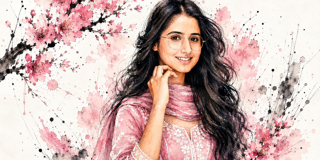 Watercolor Portrait Prompt – Indian Girl Artistic AI Photo Editing