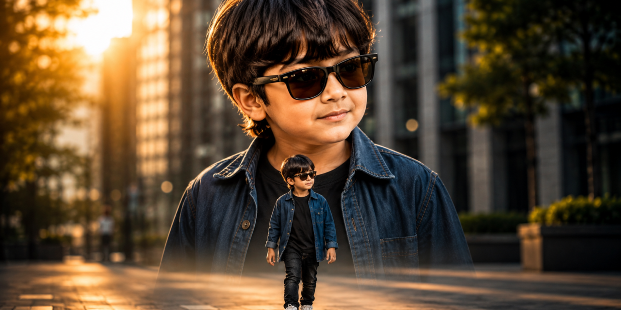 Kids Photo Editing Prompt – Cinematic Portrait with Sunglasses